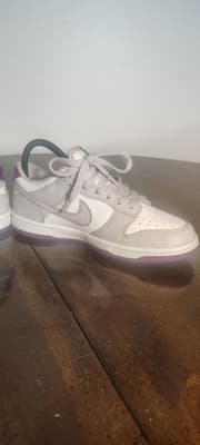 Nike Dunk Low Shoes Youth Size 5Y Gray Purple Colorblock Sneakers FB9109-104 - Thumbnail 6