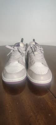 Nike Dunk Low Shoes Youth Size 5Y Gray Purple Colorblock Sneakers FB9109-104 - Thumbnail 4
