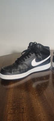 Women's Size 7.5 - Nike Court Vision Next Nature Mid Black White Shoes Sneakers - Thumbnail 8
