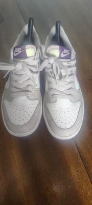 Nike Dunk Low Shoes Youth Size 5Y Gray Purple Colorblock Sneakers FB9109-104 - Thumbnail 5