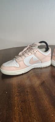 Nike Dunk Low Shoes Womens Size 7.5 Pink White Leather Sneakers DD1873-100 - Thumbnail 7