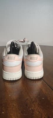 Nike Dunk Low Shoes Womens Size 7.5 Pink White Leather Sneakers DD1873-100 - Thumbnail 2