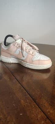 Nike Dunk Low Shoes Womens Size 7.5 Pink White Leather Sneakers DD1873-100 - Thumbnail 6