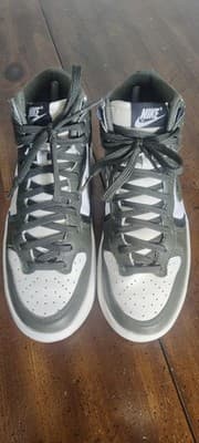 Nike Dunk High Up Medium Olive Shoes Womens Size 7.5 Green White DH3718-103 - Thumbnail 5