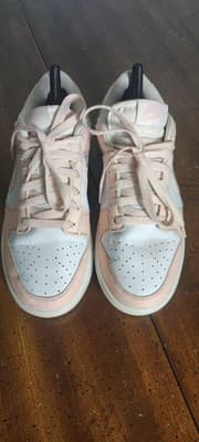 Nike Dunk Low Shoes Womens Size 7.5 Pink White Leather Sneakers DD1873-100 - Thumbnail 5