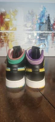 Air Jordan 1 Mid Shoes Youth Size 4Y Multicolor Colorblock Sneakers FD1317-007 - Thumbnail 2