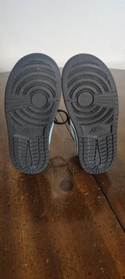 Jordan Air Jordan 1 Mid Shoes Kids 10C Green Black White Sneakers 640735-132 - Thumbnail 15