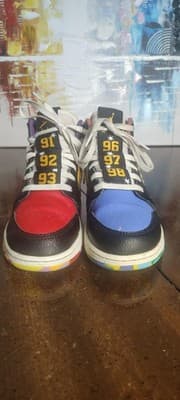 Air Jordan 1 Mid Shoes Youth Size 4Y Multicolor Colorblock Sneakers FD1317-007 - Thumbnail 4