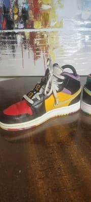 Air Jordan 1 Mid Shoes Youth Size 4Y Multicolor Colorblock Sneakers FD1317-007 - Thumbnail 7