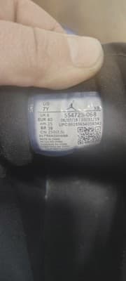 Nike Air Jordan 1 Mid 554725-068 Black Blue Leather Kids Sneakers 7Y - Thumbnail 8