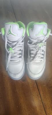 Air Jordan 5 Green Bean 2022 High Top Gray Green Sneakers Men's Boys Size 6.5Y - Thumbnail 5