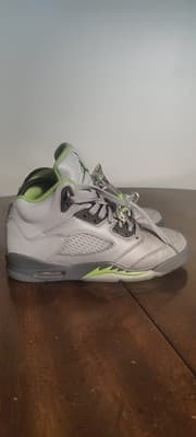 Air Jordan 5 Green Bean 2022 High Top Gray Green Sneakers Men's Boys Size 6.5Y - Thumbnail 3