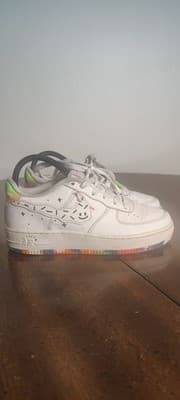 Nike Air Force 1 Low Top White Multicolor Orange Size 4.5Y Shoes DV1366-11Z - Thumbnail 3