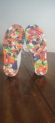 Nike Air Force 1 Low Top White Multicolor Orange Size 4.5Y Shoes DV1366-11Z - Thumbnail 9