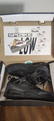 Jordan Spizike Low Shoes Youth Size 4Y Black Anthracite Sneakers FQ3950-001 - Thumbnail 10