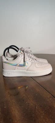 Nike Air Force 1 Shoes Womens Size 7 Pink Iridescent Leather Sneakers CJ1646-600 - Thumbnail 3