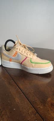 Nike Air Force 1 '07 LX Stitched Canvas Melon Tint CK6572-800 Beige Multicolor - Thumbnail 6