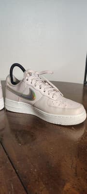 Nike Air Force 1 Shoes Womens Size 7 Pink Iridescent Leather Sneakers CJ1646-600 - Thumbnail 6