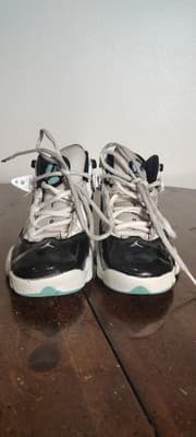 Jordan 6 Rings Shoes Youth Size 4Y White Black Green Sneakers 323419-115 - Thumbnail 4