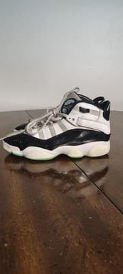 Jordan 6 Rings Shoes Youth Size 4Y White Black Green Sneakers 323419-115 - Image 1