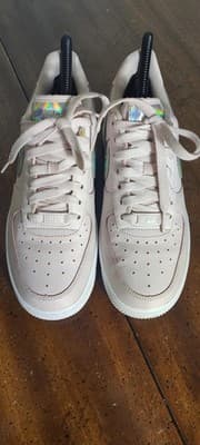 Nike Air Force 1 Shoes Womens Size 7 Pink Iridescent Leather Sneakers CJ1646-600 - Thumbnail 5