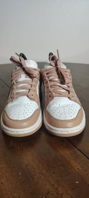 Nike Dunk Rose Low Top Brown White Women's Size 5.5 Shoes Sneakers - Thumbnail 4