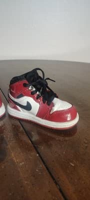 Nike Air Jordan 1 Vintage Chicago Toddler Size 4C Shoes Sneakers Black Red White - Thumbnail 7