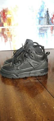 Jordan Youth Shoes Size 4Y All Black Mid Top Basketball Sneakers Kids - Image 1