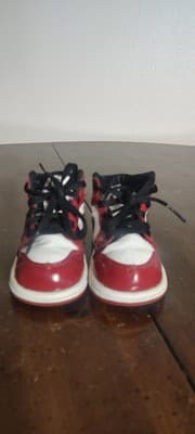 Nike Air Jordan 1 Vintage Chicago Toddler Size 4C Shoes Sneakers Black Red White - Thumbnail 5