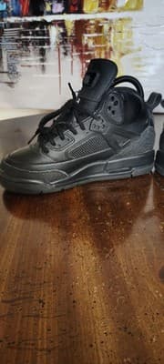 Jordan Youth Shoes Size 4Y All Black Mid Top Basketball Sneakers Kids - Thumbnail 7