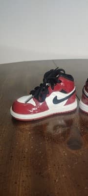 Nike Air Jordan 1 Vintage Chicago Toddler Size 4C Shoes Sneakers Black Red White - Thumbnail 8