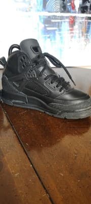 Jordan Youth Shoes Size 4Y All Black Mid Top Basketball Sneakers Kids - Thumbnail 6