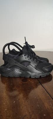 Nike Huarache Run Shoes Youth Size 4.5Y Kids Black Athletic Sneakers 654275-016 - Thumbnail 3
