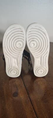 Nike Air Force 1 Mid Shoes Youth Kids Size 5Y White Black Sneakers 314195-113 - Thumbnail 9