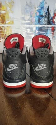 Air Jordan 4 Retro Bred Reimagined Shoes Youth Size 5Y Black Sneakers FQ8213-006 - Thumbnail 2