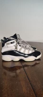 Jordan 6 Rings Shoes Youth Size 4Y White Black Green Sneakers 323419-115 - Thumbnail 3