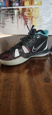 Nike Kyrie 7 Shoes Youth Size 5.5Y Black Multicolor Camo Sneakers CT4080-008 - Thumbnail 7