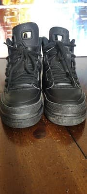 Jordan Youth Shoes Size 4Y All Black Mid Top Basketball Sneakers Kids - Thumbnail 4