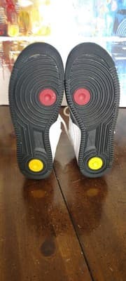 Vintage Jordan AF 1 Shoes Youth Size 6Y White Black Leather Sneakers 317743-101 - Thumbnail 9