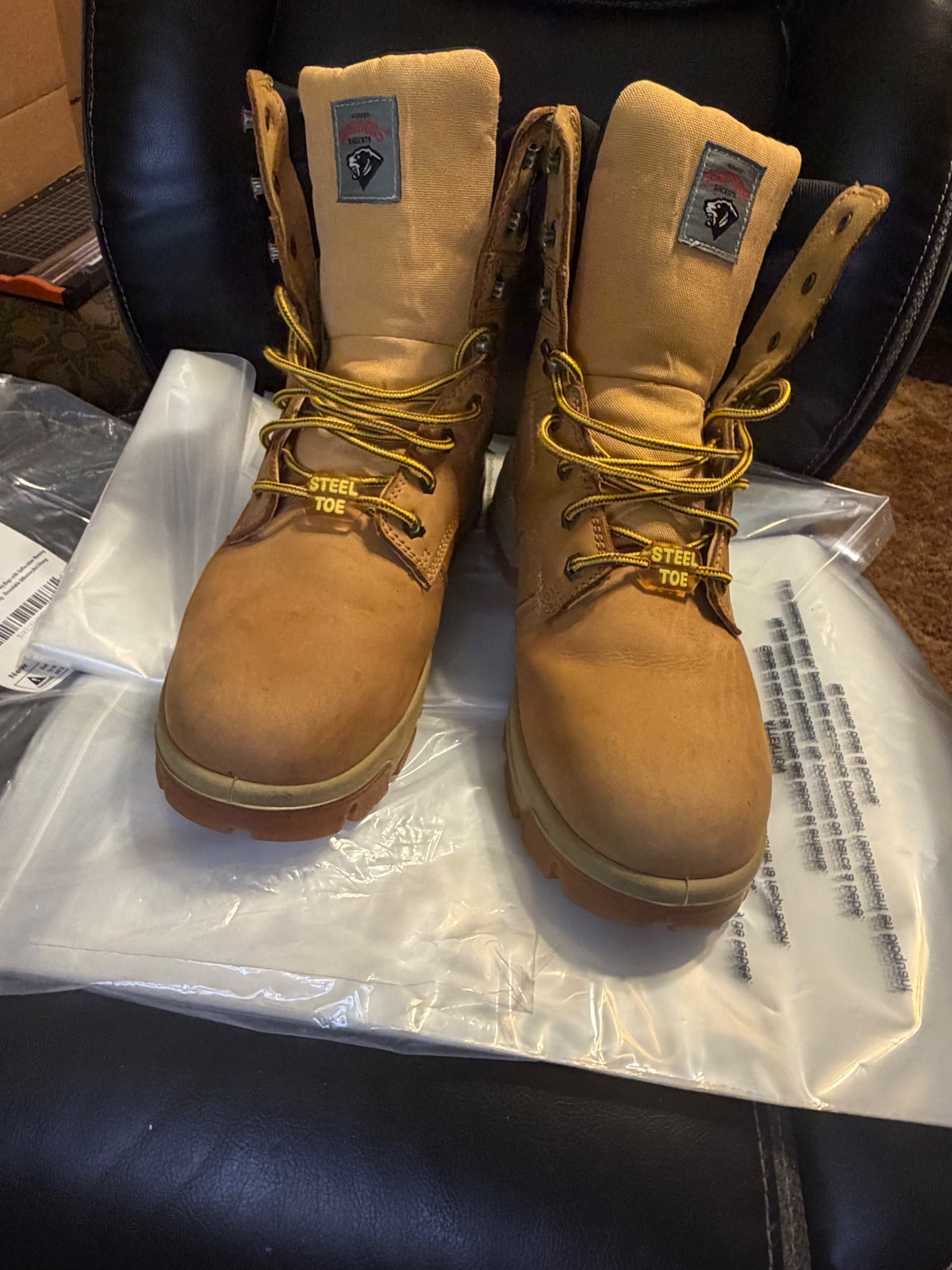 Wolverine Steel Toe Work Boots Mens 11W Wheat Nubuck ASTM F2413-18 Lace Up - Thumbnail 2