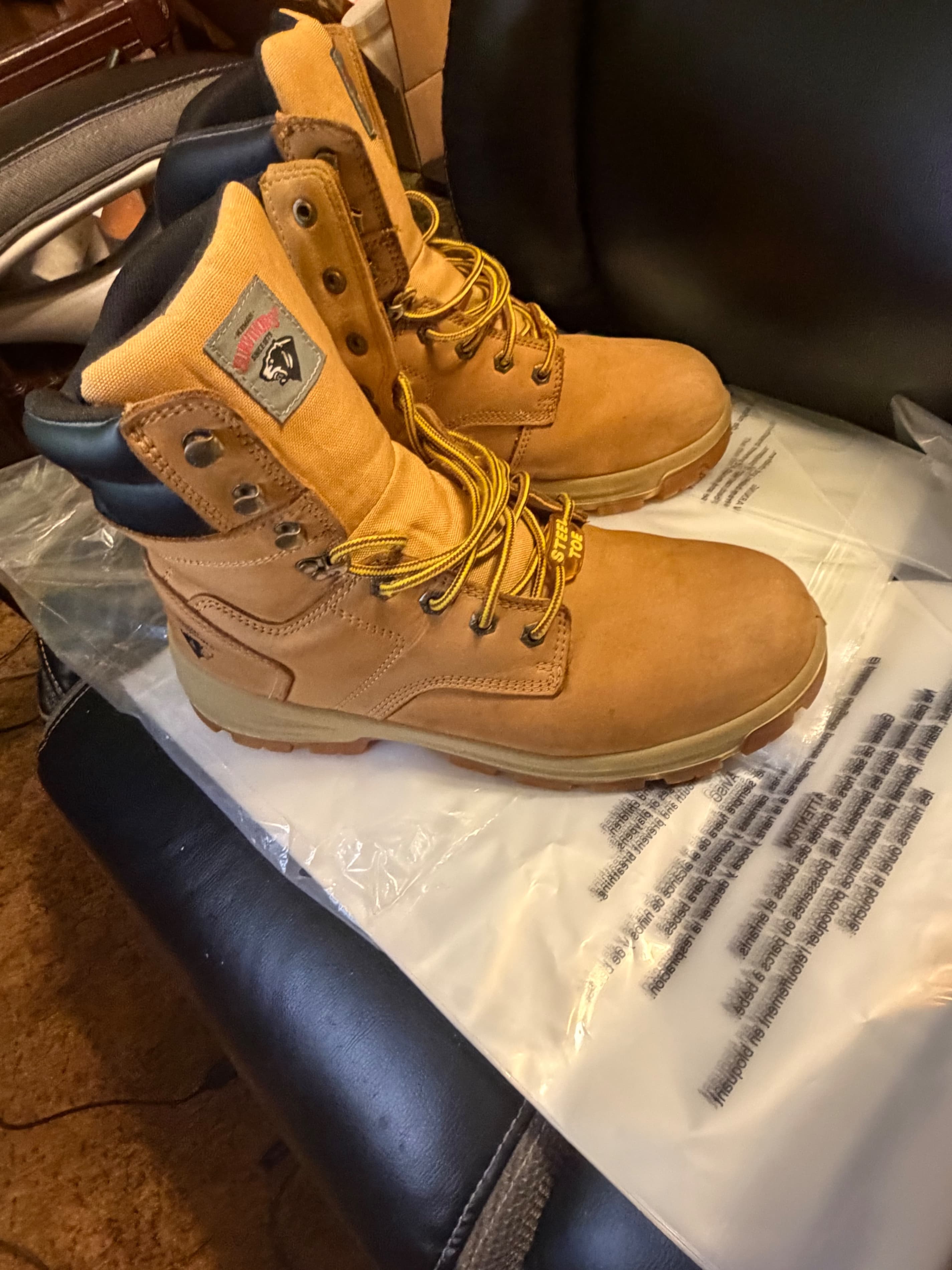 Wolverine Steel Toe Work Boots Mens 11W Wheat Nubuck ASTM F2413-18 Lace Up - Thumbnail 4