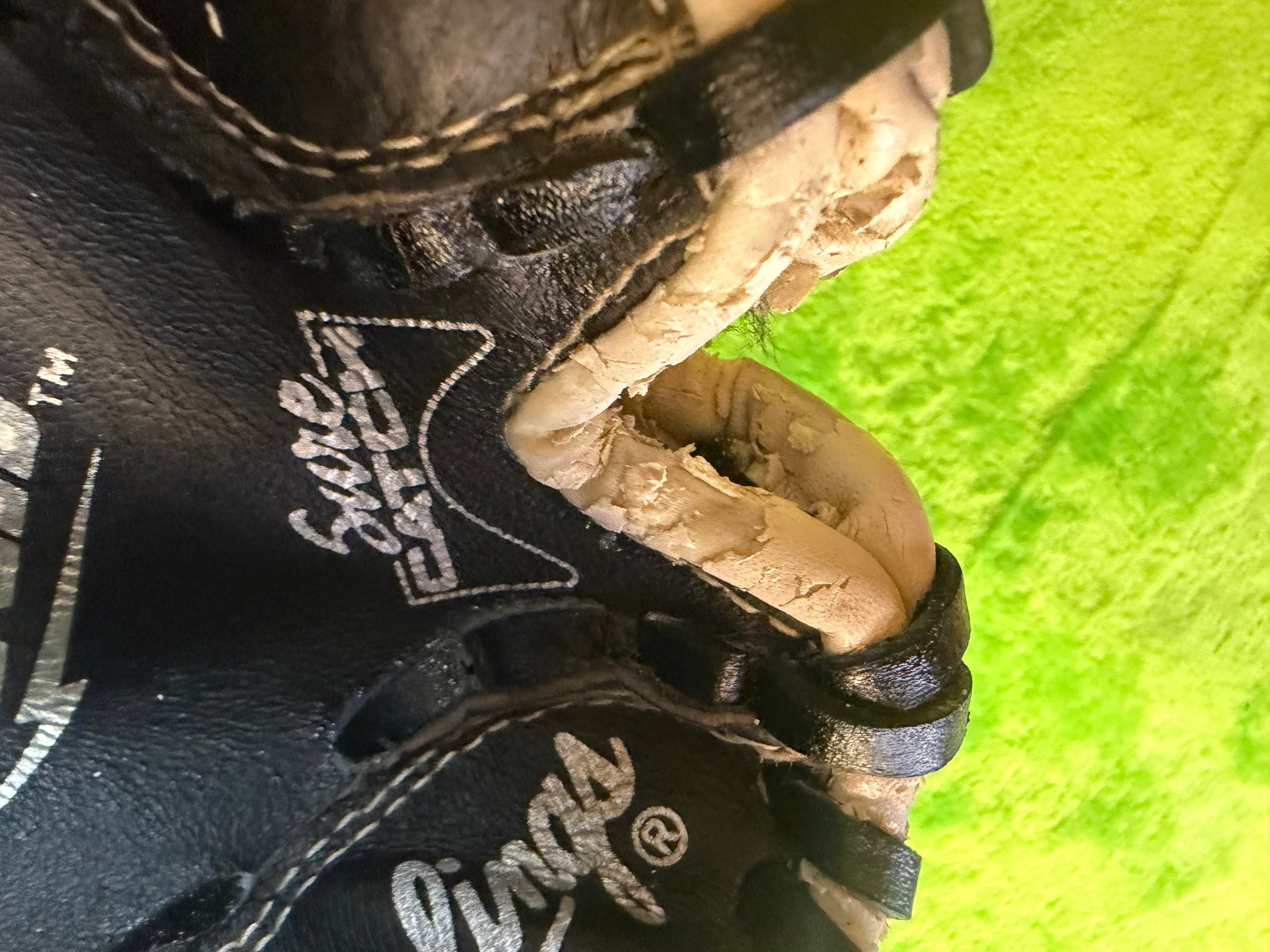 Rawlings All Leather Softball Glove - Black & Teal - Thumbnail 7