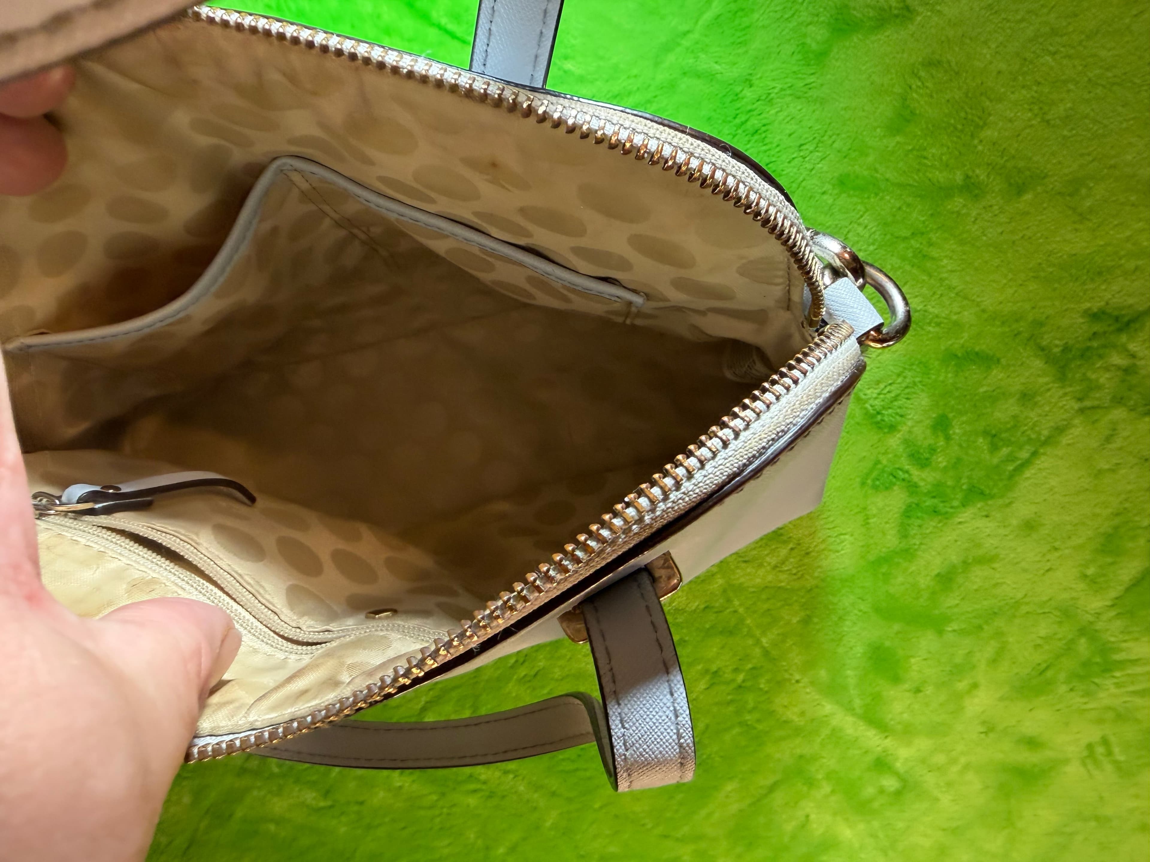 Kate Spade White Leather Handbag with Adjustable Strap - Thumbnail 5