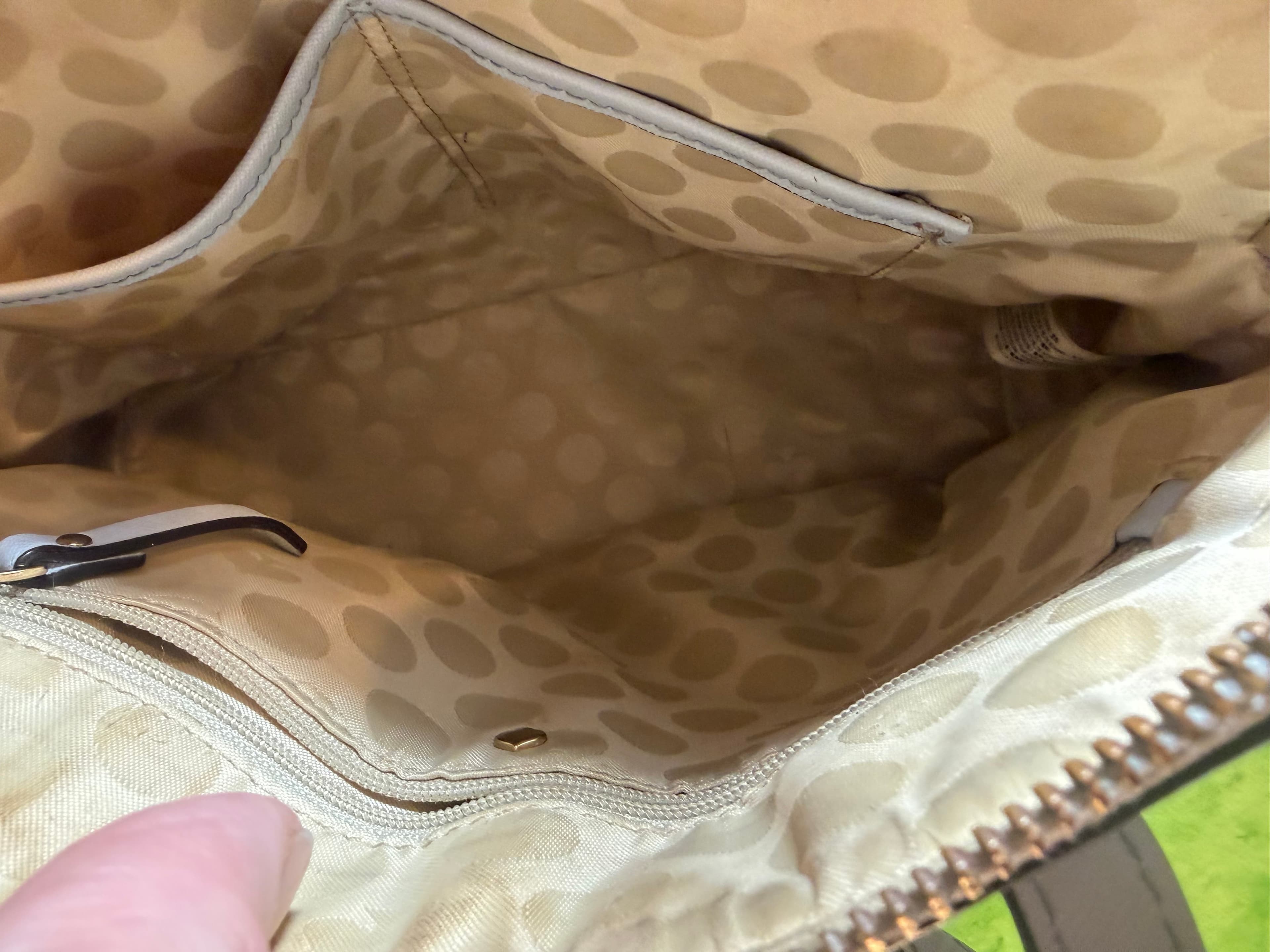 Kate Spade White Leather Handbag with Adjustable Strap - Thumbnail 6