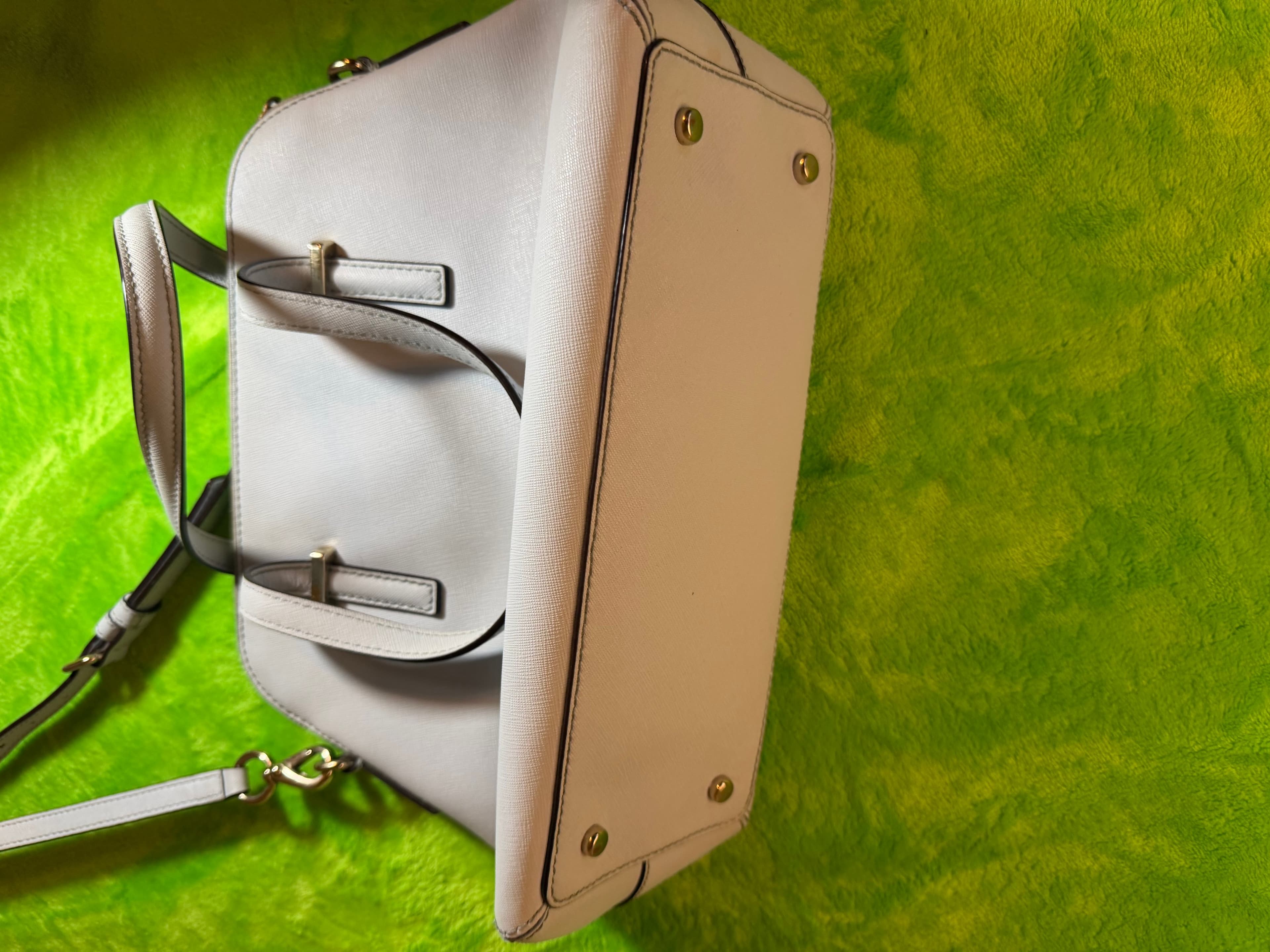 Kate Spade White Leather Handbag with Adjustable Strap - Thumbnail 2