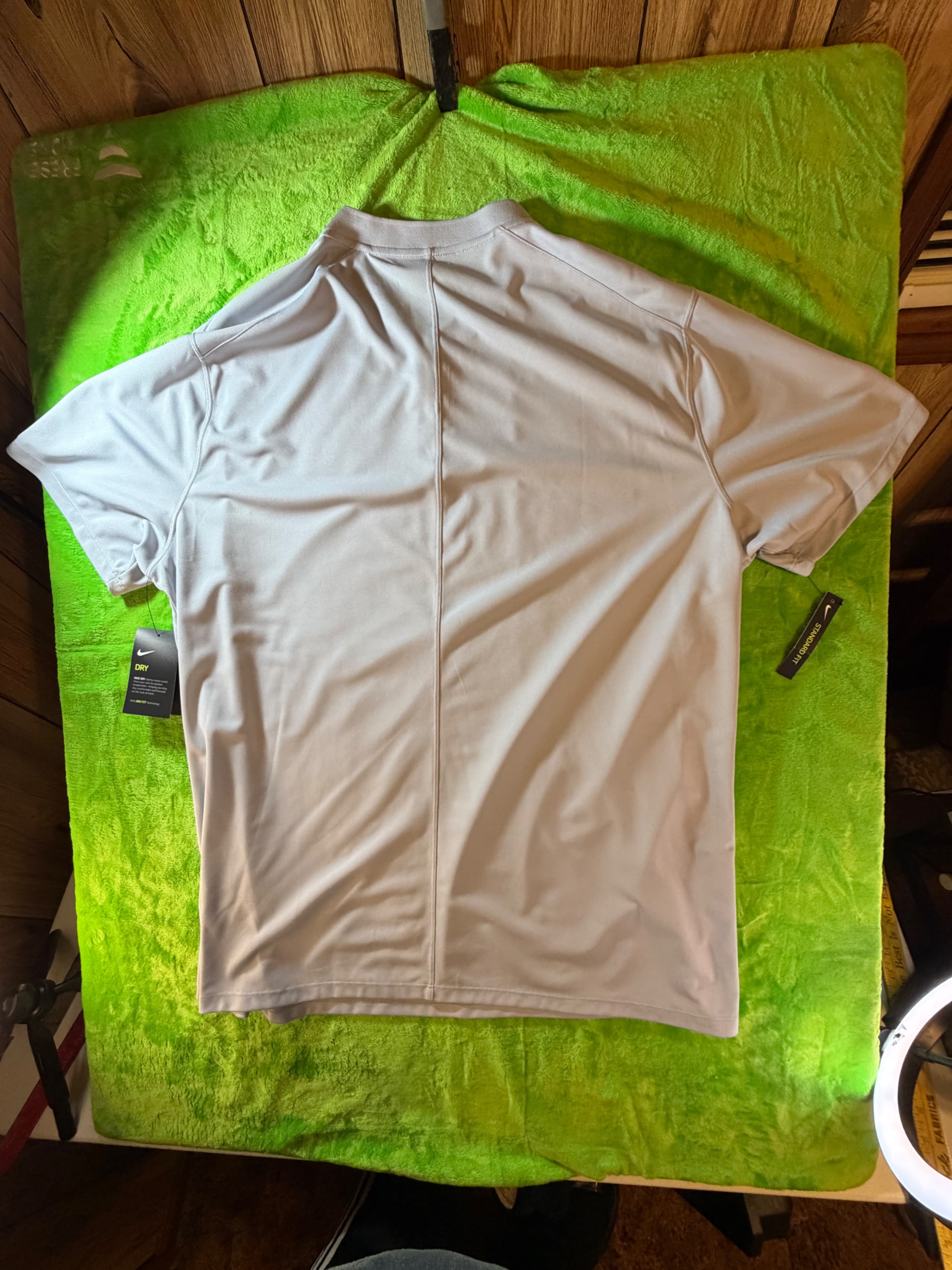 Nike Men's Golf Polo Shirt - Light Gray, Size Large - Thumbnail 2