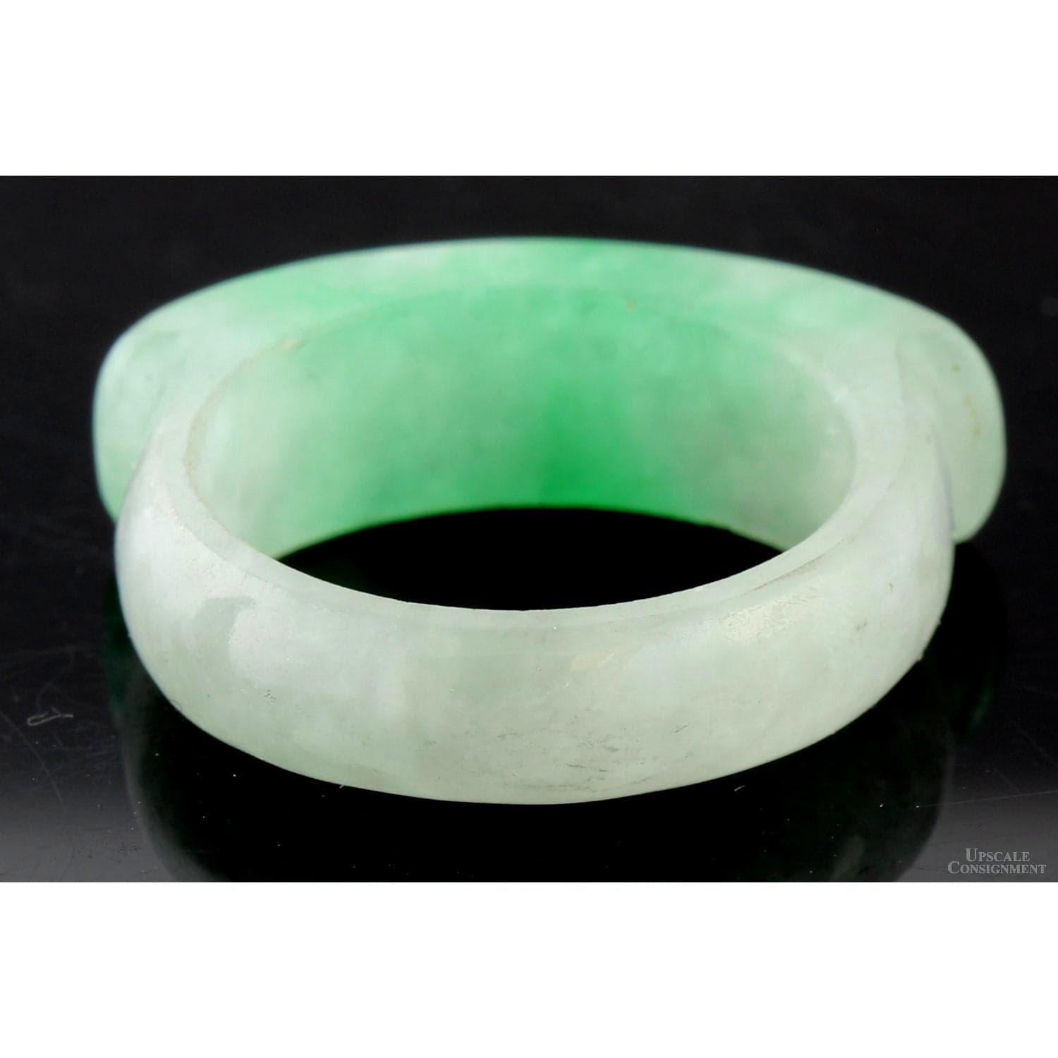 Soft Green Jadeite Saddle Band Luminous Translucent Jade - 10.75 - Thumbnail 7