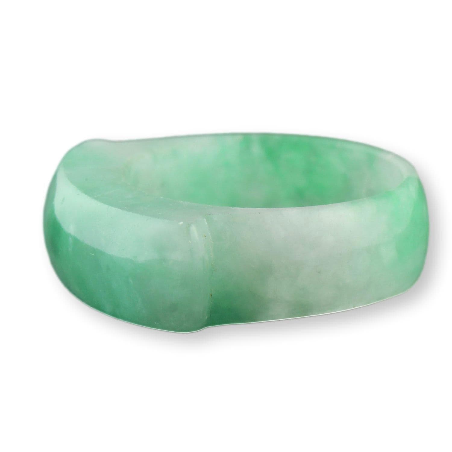 Green Jadeite Saddle Band – Classic Polished Jade Band - Size 10.75 - Thumbnail 4