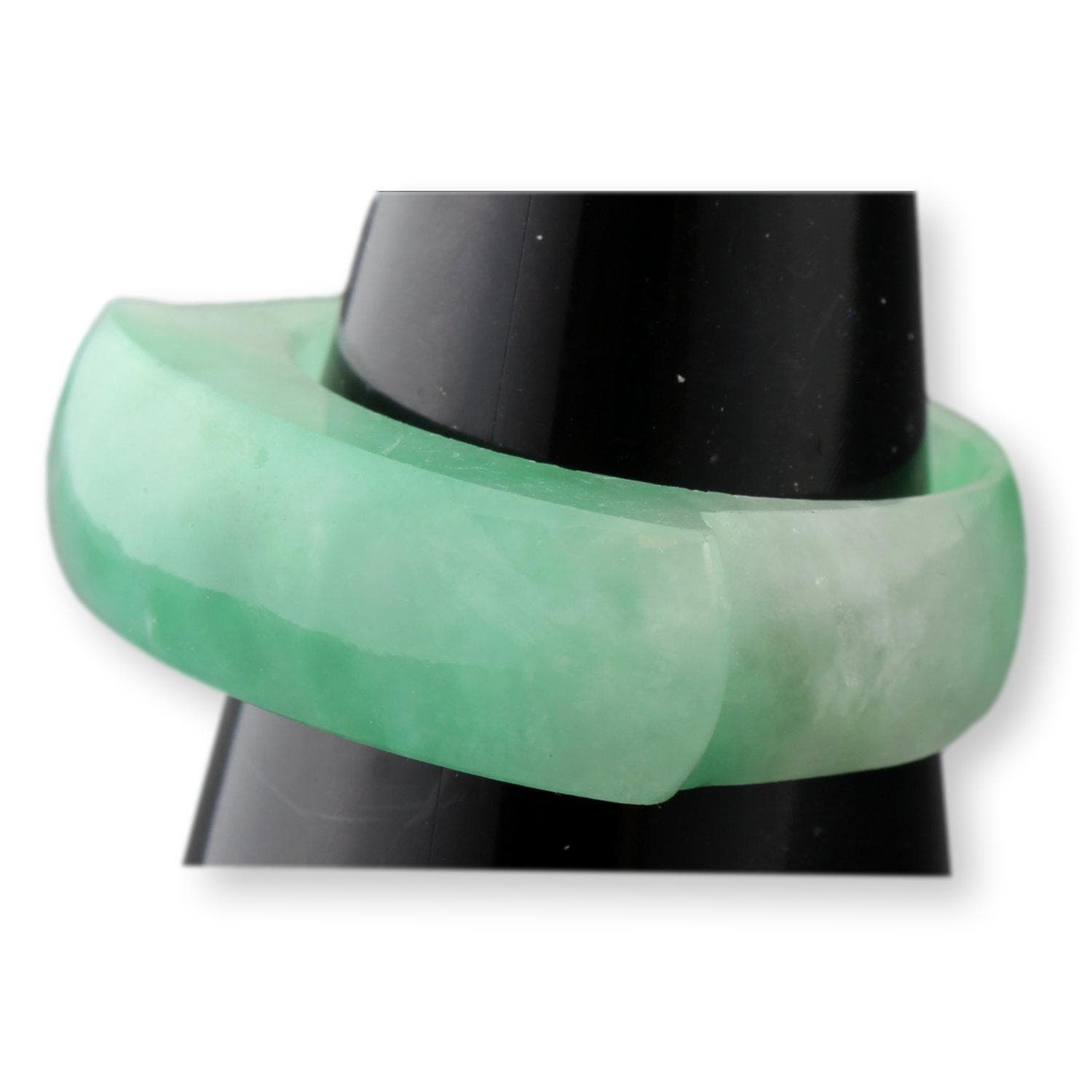Green Jadeite Saddle Band – Classic Polished Jade Band - Size 10.75 - Thumbnail 3