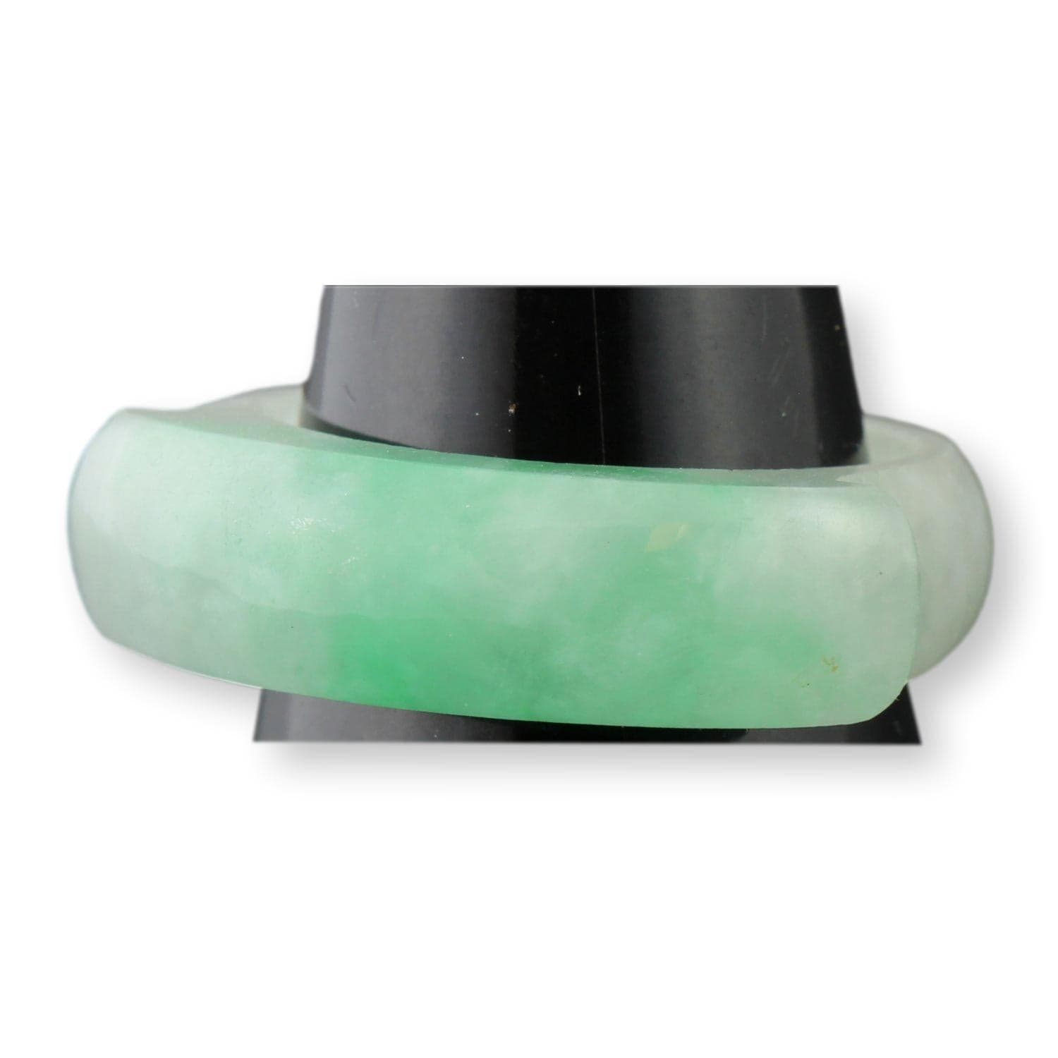 Soft Green Jadeite Saddle Band Luminous Translucent Jade - 10.75 - Thumbnail 4